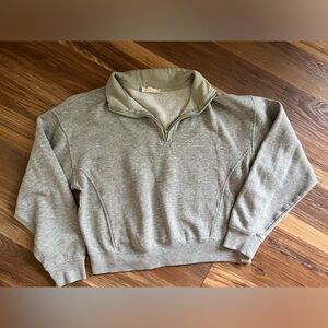 Gray and green Half-Zip Sweatshirt